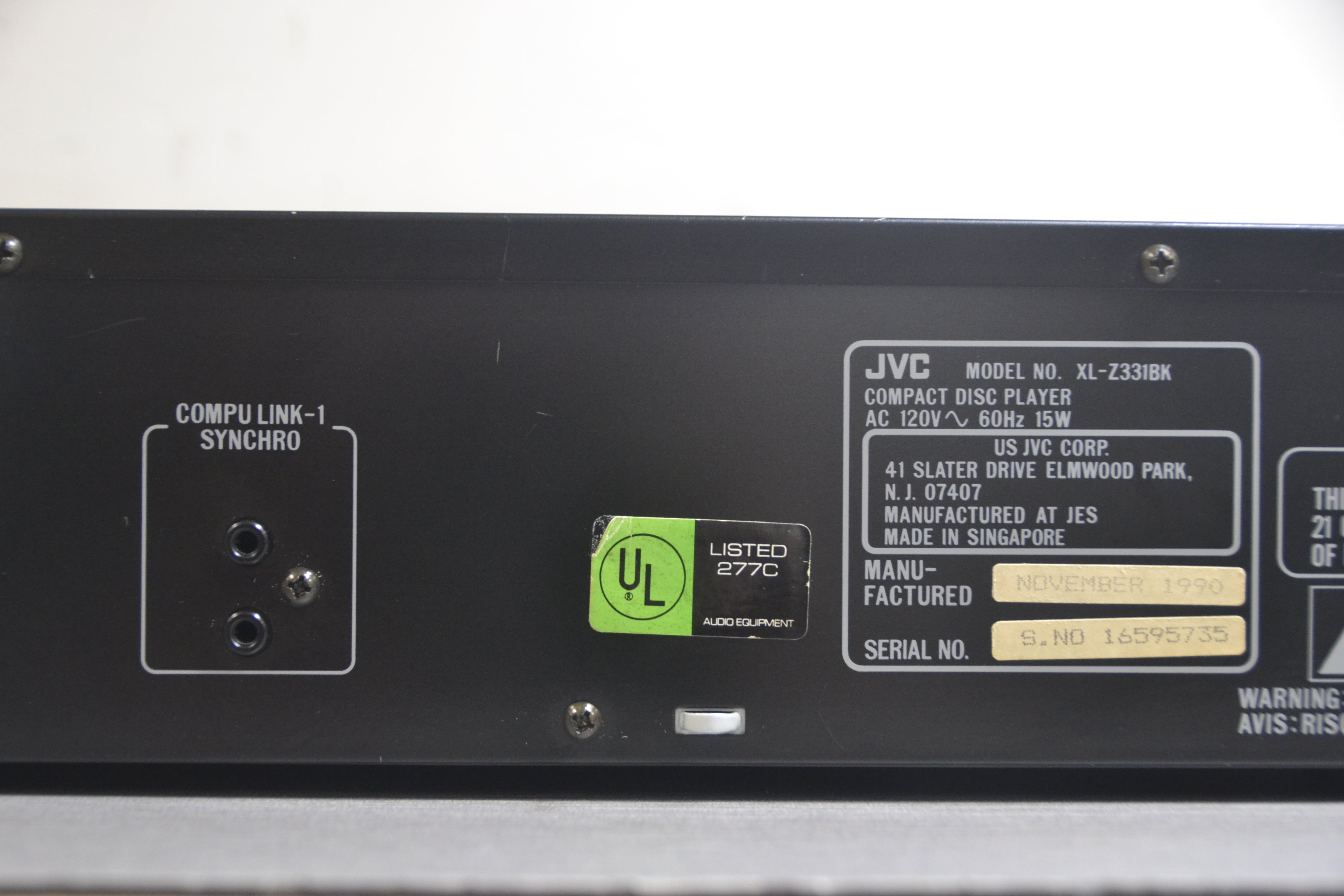 JVC XL-Z331 Single CD Player – The Turntable Store