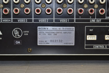 Sony TA-E1000ESD Stereo Preamplifier * Remote Control