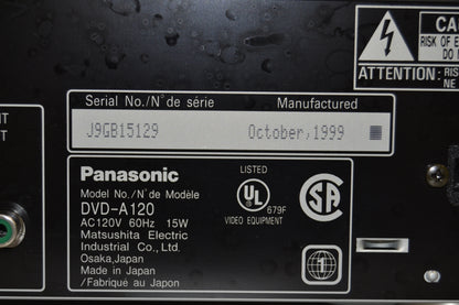 Panasonic DVD-A120 DVD/CD Player * Remote