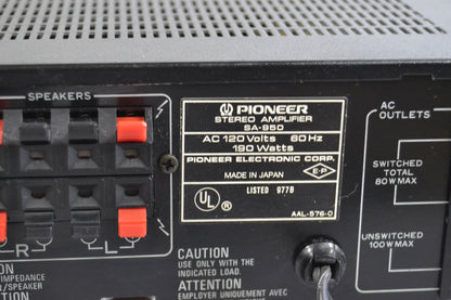 Pioneer SA-950 Stereo Integrated Amplifier * 70W RMS * 1984