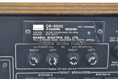 Sansui QR-6500 Stereo Quad Receiver * Owner and Service Manual * Accessories * Original Box