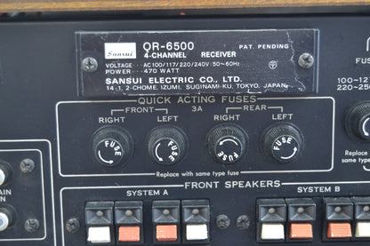 Sansui QR-6500 Stereo Quad Receiver * Owner and Service Manual * Accessories * Original Box