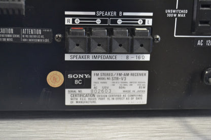 Sony STR-V3 Stereo Receiver * 35W RMS * 1978