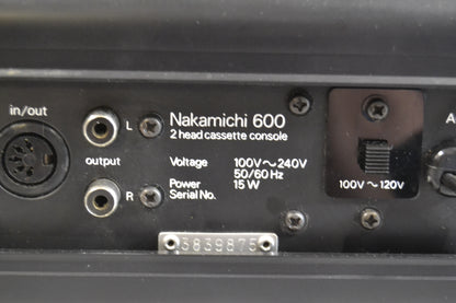 Nakamichi 600 Cassette Deck * Nakamichi Dust Cover * New Belts