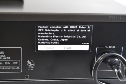 Technics SL-P555 Rare Vintage CD Player Class AA Japan Made 1988 * Remote