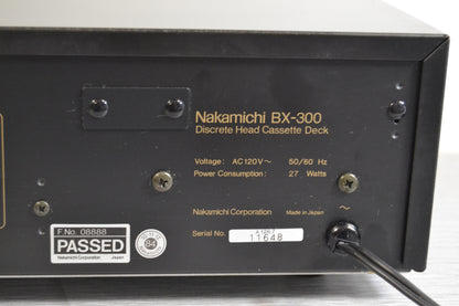 Nakamichi BX-300 Single Cassette Deck 3 Heads * New Belts *