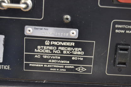 Pioneer SX-1280 Stereo Receiver * Recapped * Power Amp Rebuilt * 185W RMS