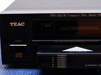Teac PD-M500 CD Changer * 6 Disc Cartridge * Remote * Manual