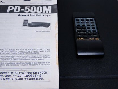 Teac PD-M500 CD Changer * 6 Disc Cartridge * Remote * Manual