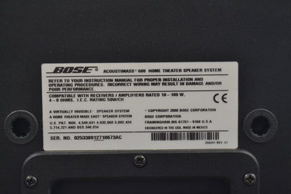 Bose Acoustimass 600 Stereo 5 Channel Speaker System * All wiring included