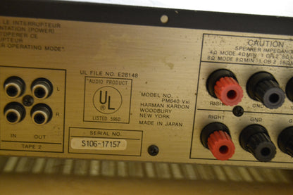 Harman Kardon PM-640vxi Integrated Amplifier * 45W RMS * 1987