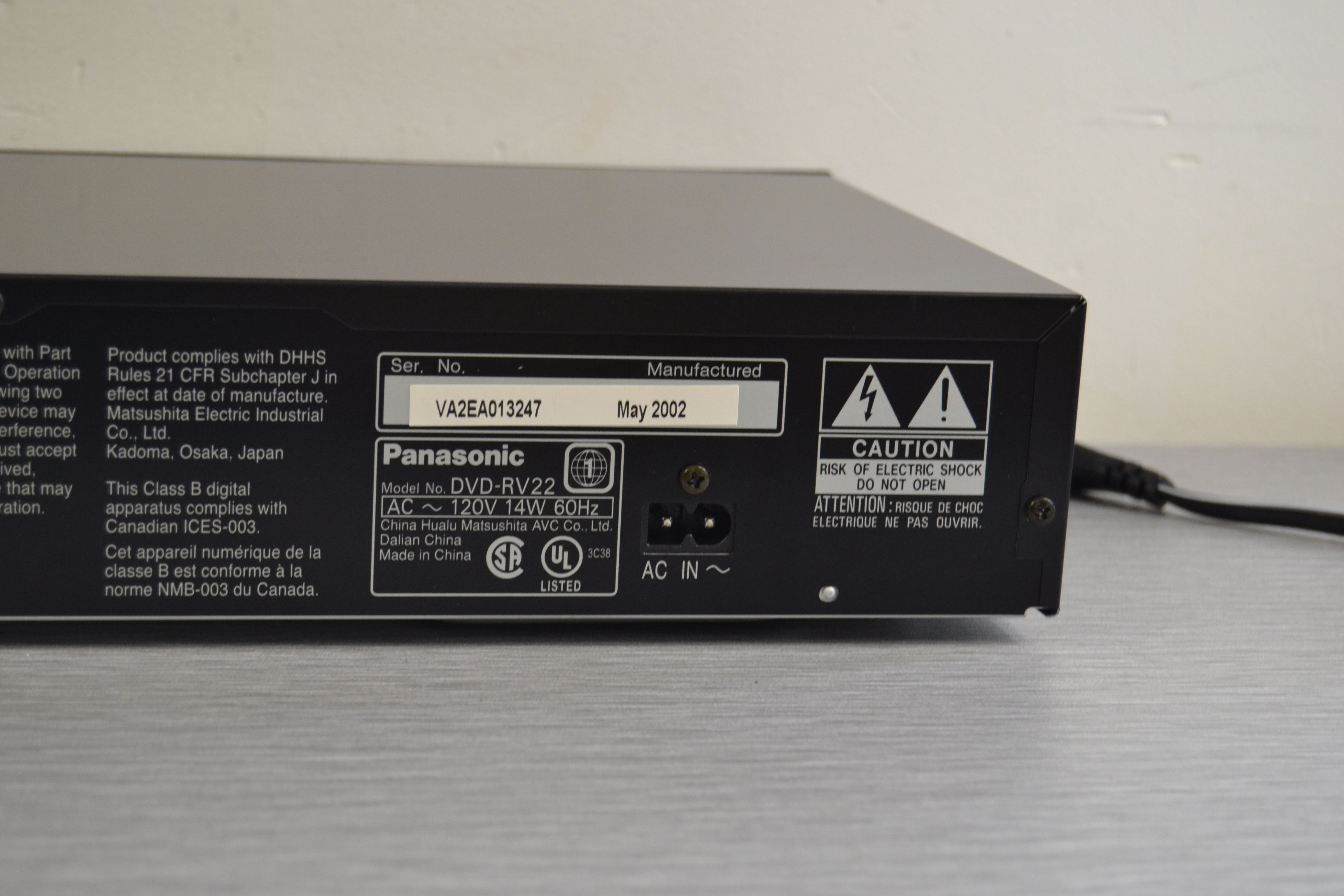 Panasonic DVD-RV22 DVD/CD Player * Remote Control – The Turntable
