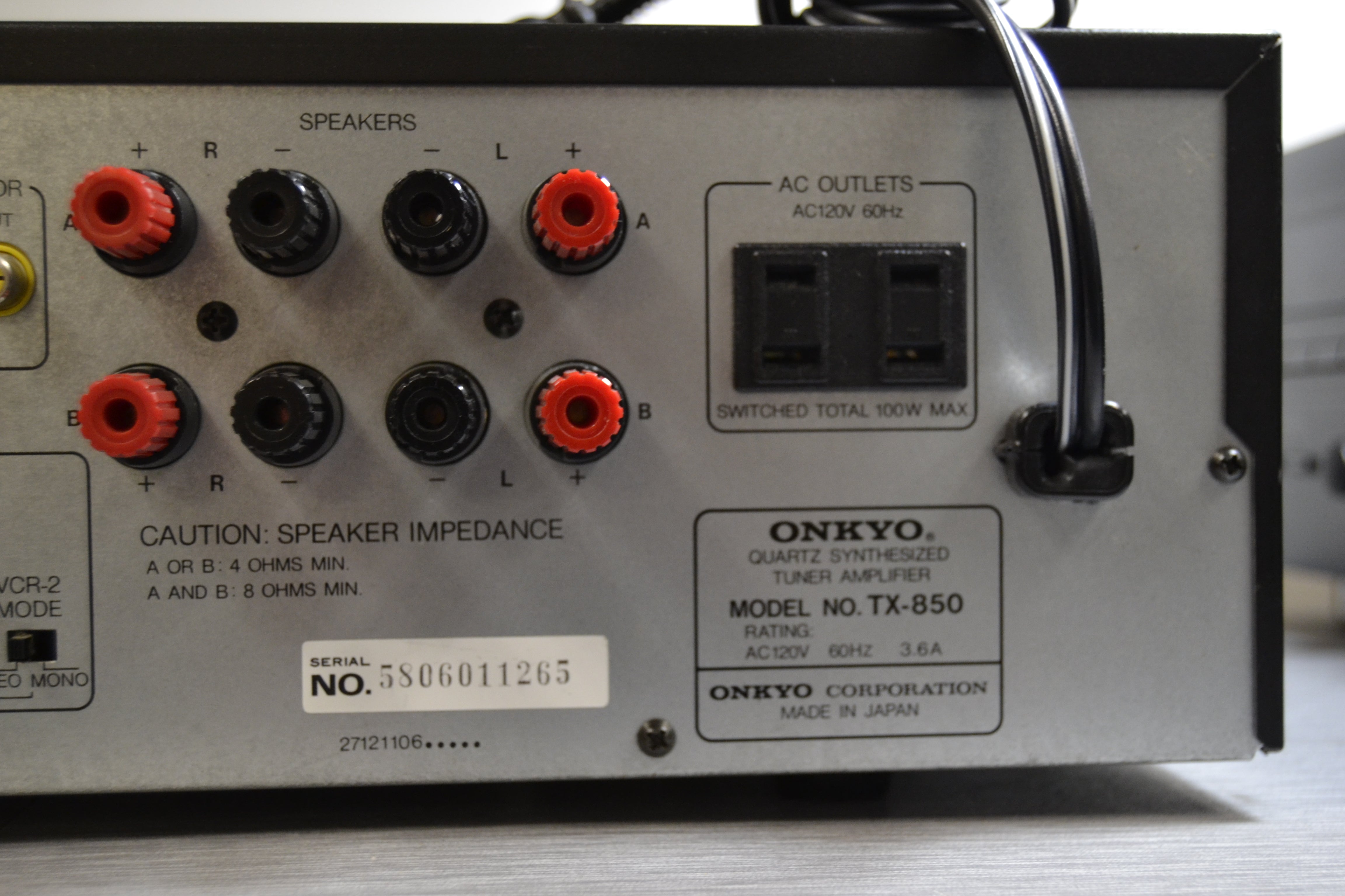 ONKYO たく Onkyo TX-850 Quartz Synthesized Tuner Amplifier – NTC Tech