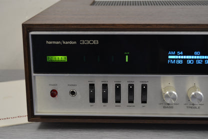 Harman Kardon 330B Stereo Receiver * Original Wood Case * Manual