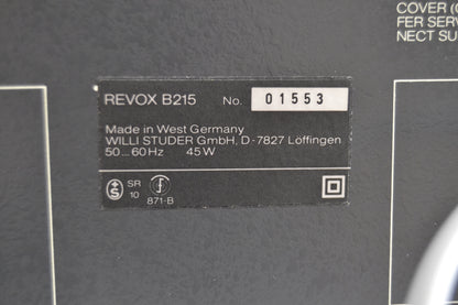 Revox B215 Single Cassette Deck * Box