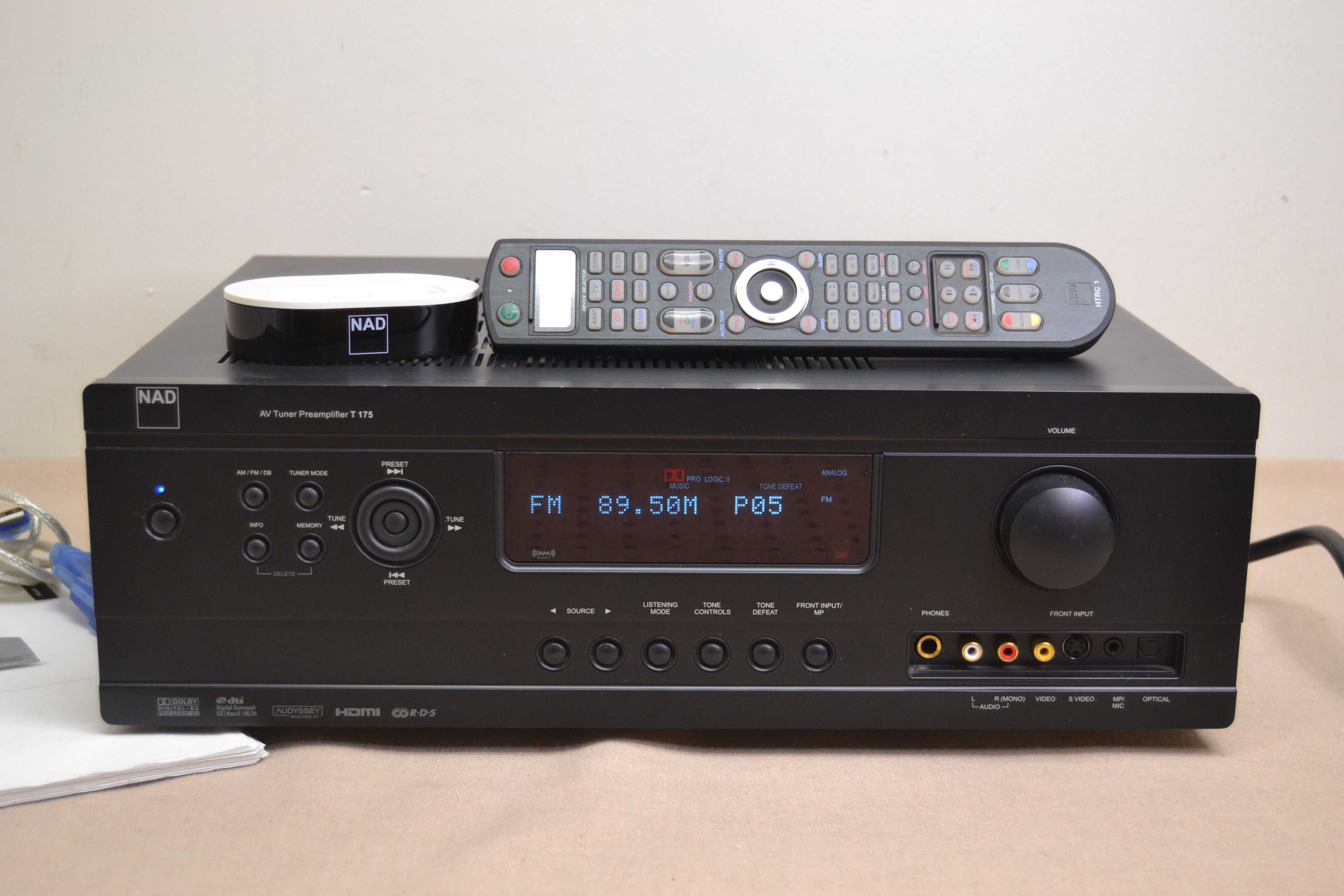 NAD T175 Stereo AV Tuner Preamplifier * Remote * Manual * Dock