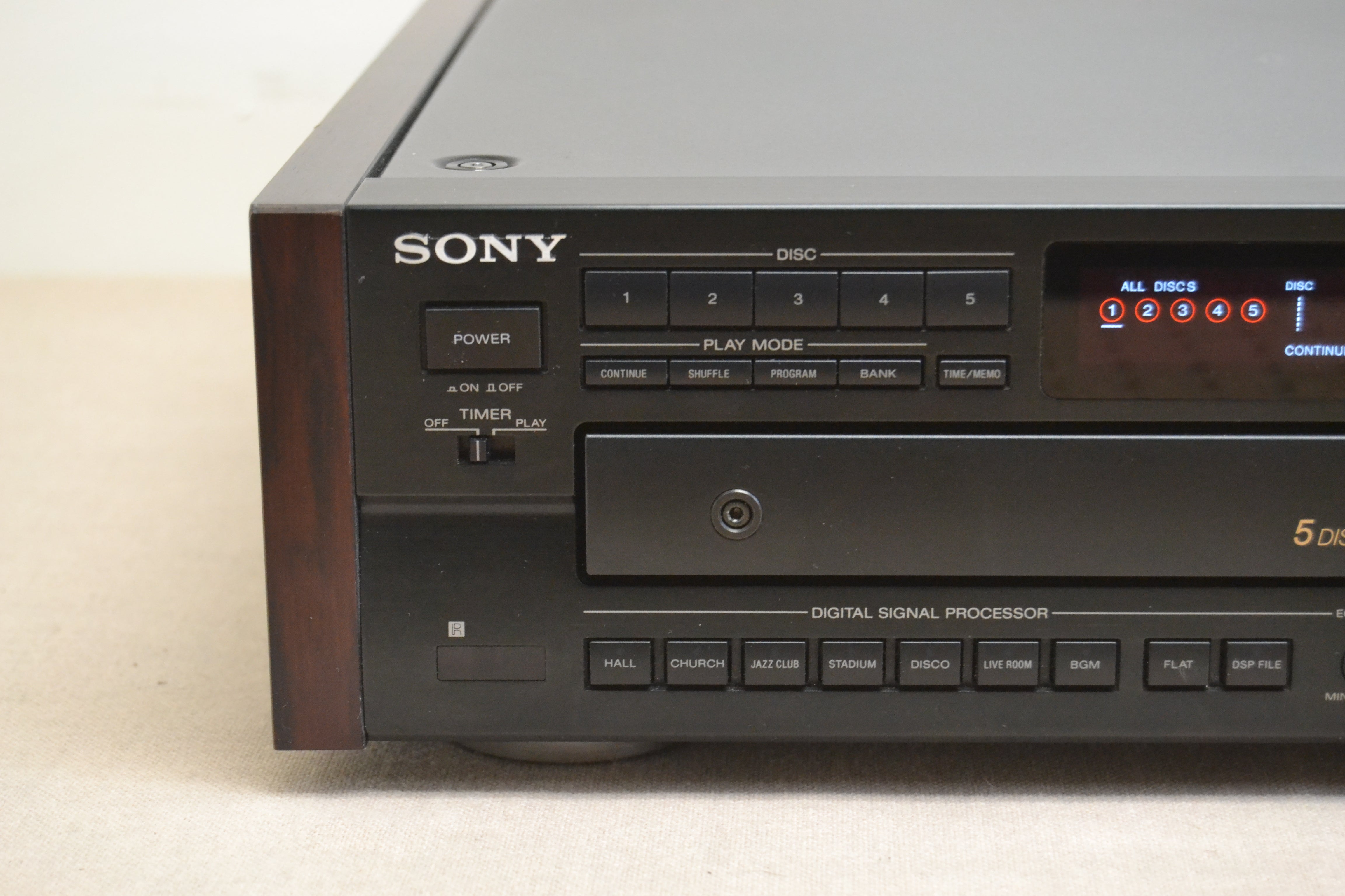 Sony CDP-C77ES Multiplay Compact Disc Player (1991-92) * Wood Grain Sides