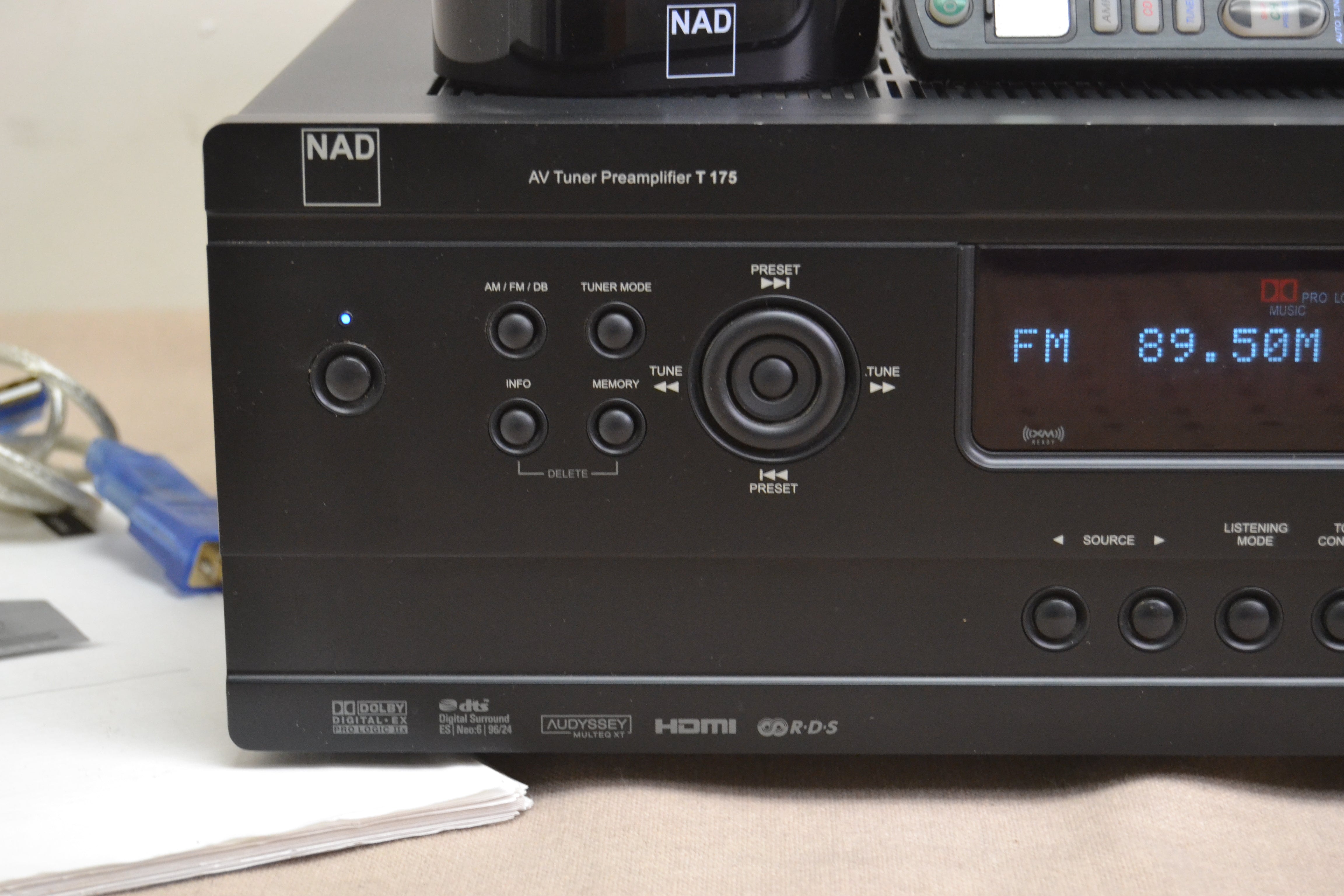 NAD T175 Stereo AV Tuner Preamplifier * Remote * Manual * Dock