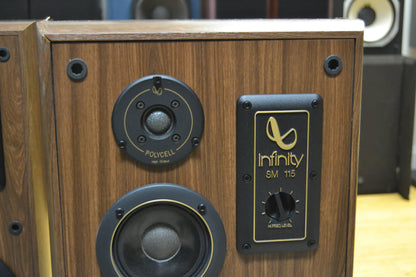 Infinity SM-115 Floor Standing Studio Monitor Speakers * Fully Serviced * One Fair Cabinet ( see pics ) *