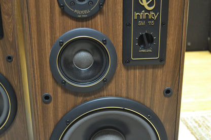 Infinity SM-115 Floor Standing Studio Monitor Speakers * Fully Serviced * One Fair Cabinet ( see pics ) *