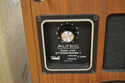 Altec Lansing 819A Stonhenge 1 * Floor Standing Speakers * Boxes * MINT * Fully Serviced & Recapped