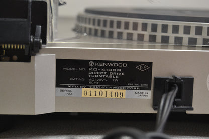 Kenwood KD-4100R Direct Drive Fully Automatic Turntable * Fully Serviced
