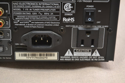 NAD T175 Stereo AV Tuner Preamplifier * Remote * Manual * Dock
