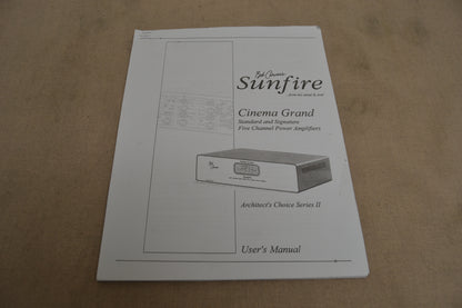 Sunfire Cinema Grand Signature Power Amplifier * 5 Channel * 425W RMS * 2/2