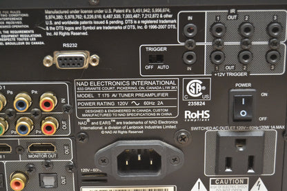 NAD T175 Stereo AV Tuner Preamplifier * Remote * Manual * Dock