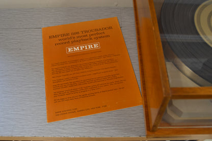 Empire 598 Troubador Classic Belt-Drive Transcription Turntable * Empire Cartridge