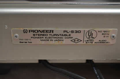 Pioneer PL-S30 Belt Drive Turntable