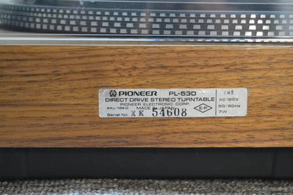 Pioneer PL-530 Direct Drive Turntable * Fully Recapped and Rebuilt * New Veneer * Fully Serviced !