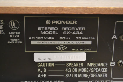 Pioneer SX-434 Stereo Receiver * 15W RMS * 1975