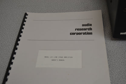 Audio Research LS1 Hybrid Stereo Preamplifier * 1989 * Manual