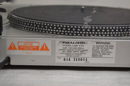 Realistic Lab 430 Turntable * Fully Serviced * Box