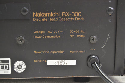 Nakamichi BX-300 Stereo Cassette Deck * 3 Heads * Fully Serviced * New Belts