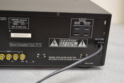 Carver CT-3 Stereo Preamplifier and Tuner * Remote Control *