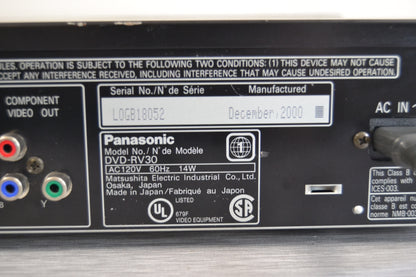 Panasonic DVD-RV30 Single CD/DVD Player