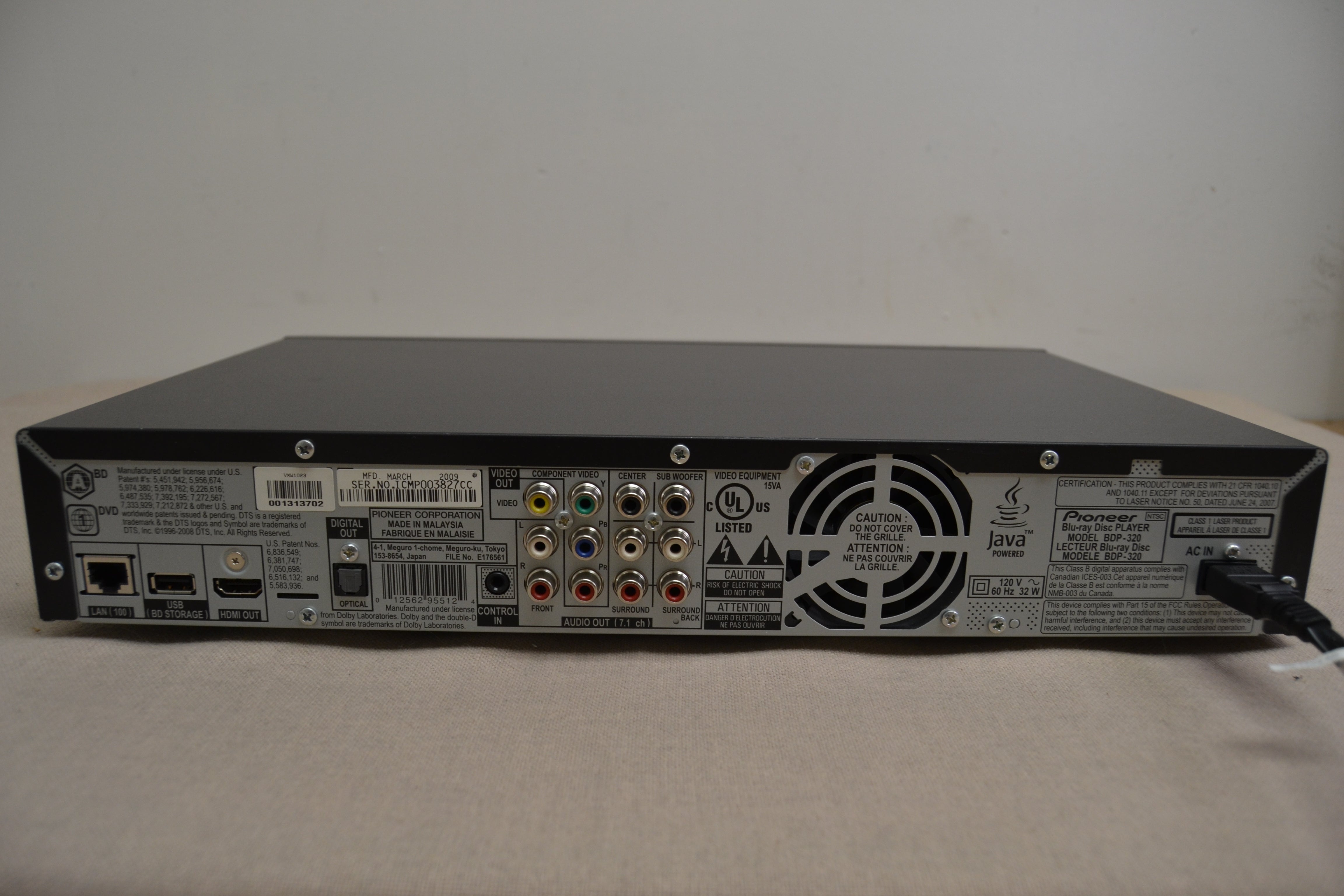 Pioneer BDP-320 Blu-Ray Player * Remote * Box – The Turntable Store
