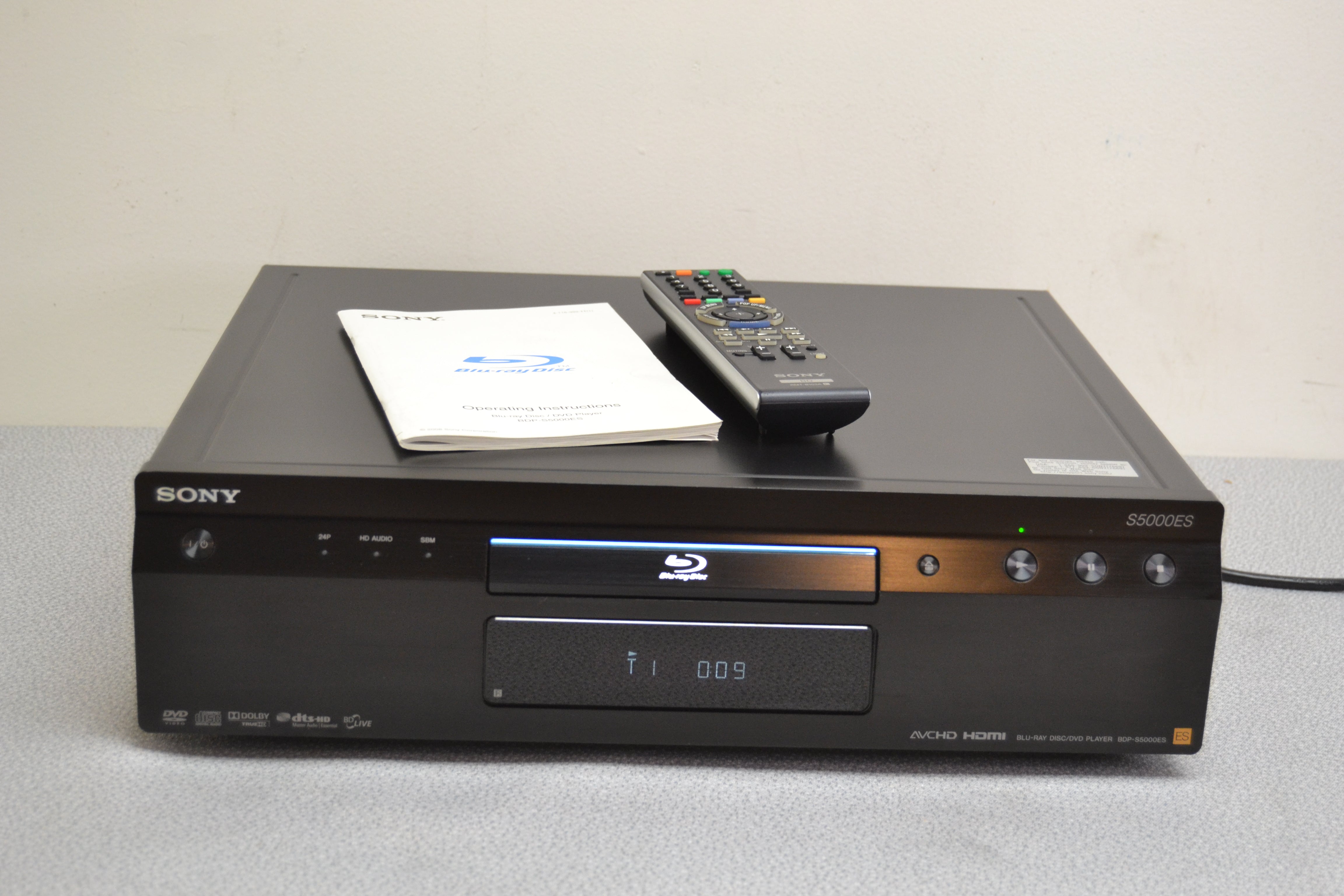Sony BDP-S5000ES BluRay/DVD/CD Player * Remote * Manual