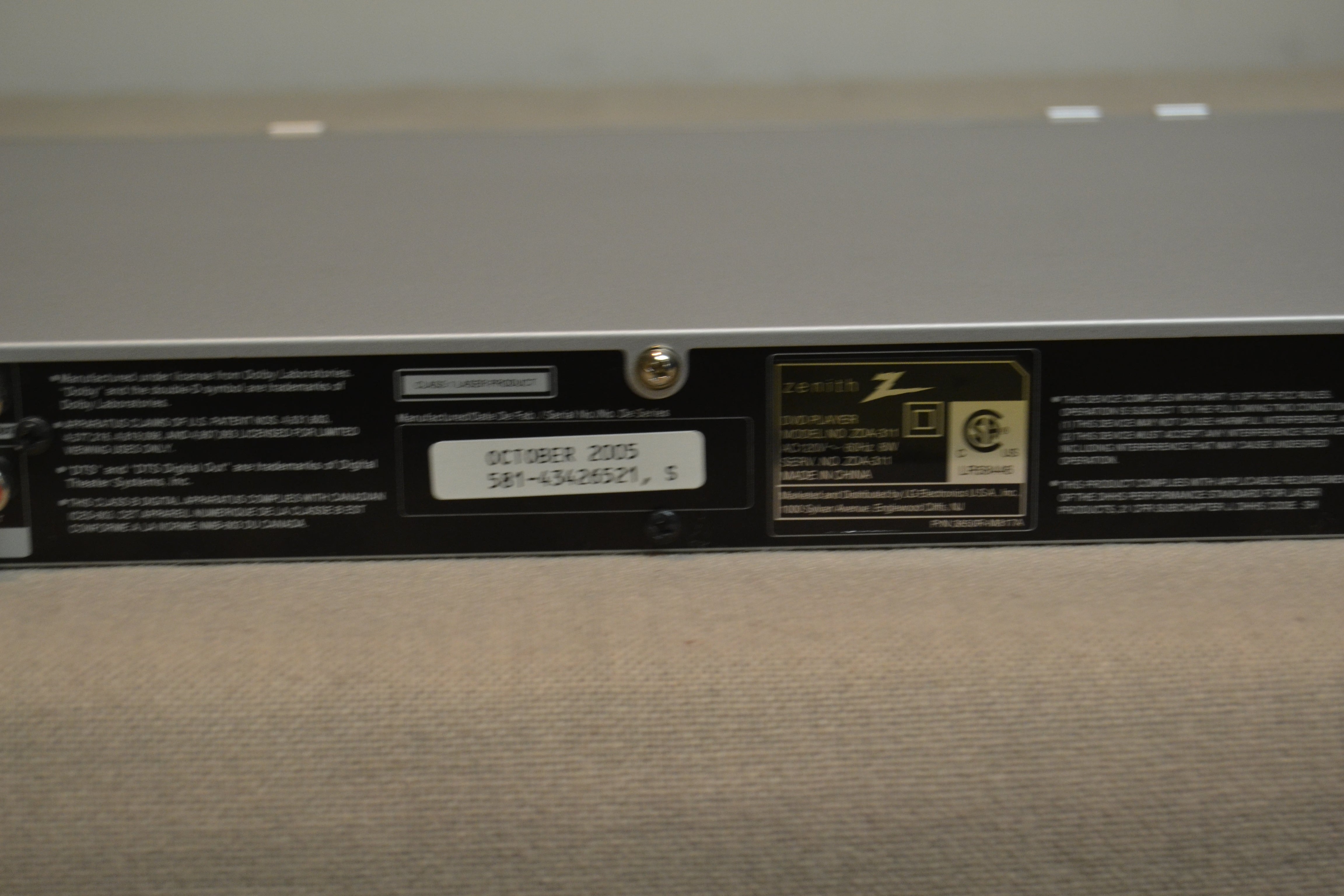 Zenith ZDA-311 CD/DVD Single Disc Player – The Turntable Store