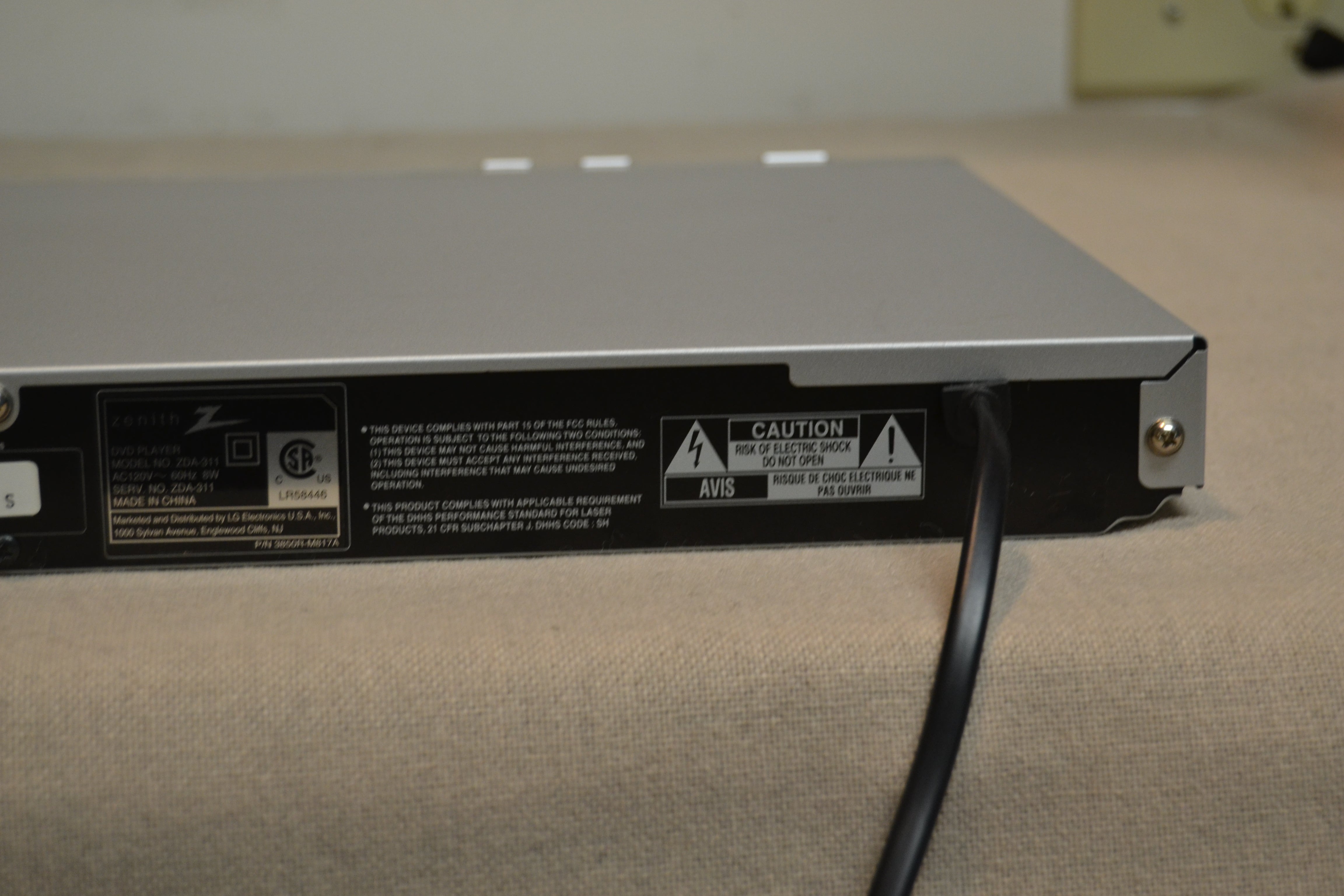 Zenith ZDA-311 CD/DVD Single Disc Player – The Turntable Store
