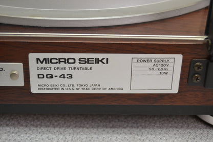 Micro Seiki DQ-43  Quartz-Locked PLL Direct-Drive Turntable