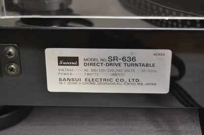 Sansui SR-636 Direct Drive Turntable * AT13Ea Cartridge * Fully Serviced !!!