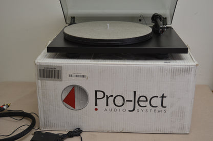 Pro-Ject Essential II Phono USB Manual belt-drive turntable with pre-mounted cartridge, USB output, and built-in phono preamp (Black)