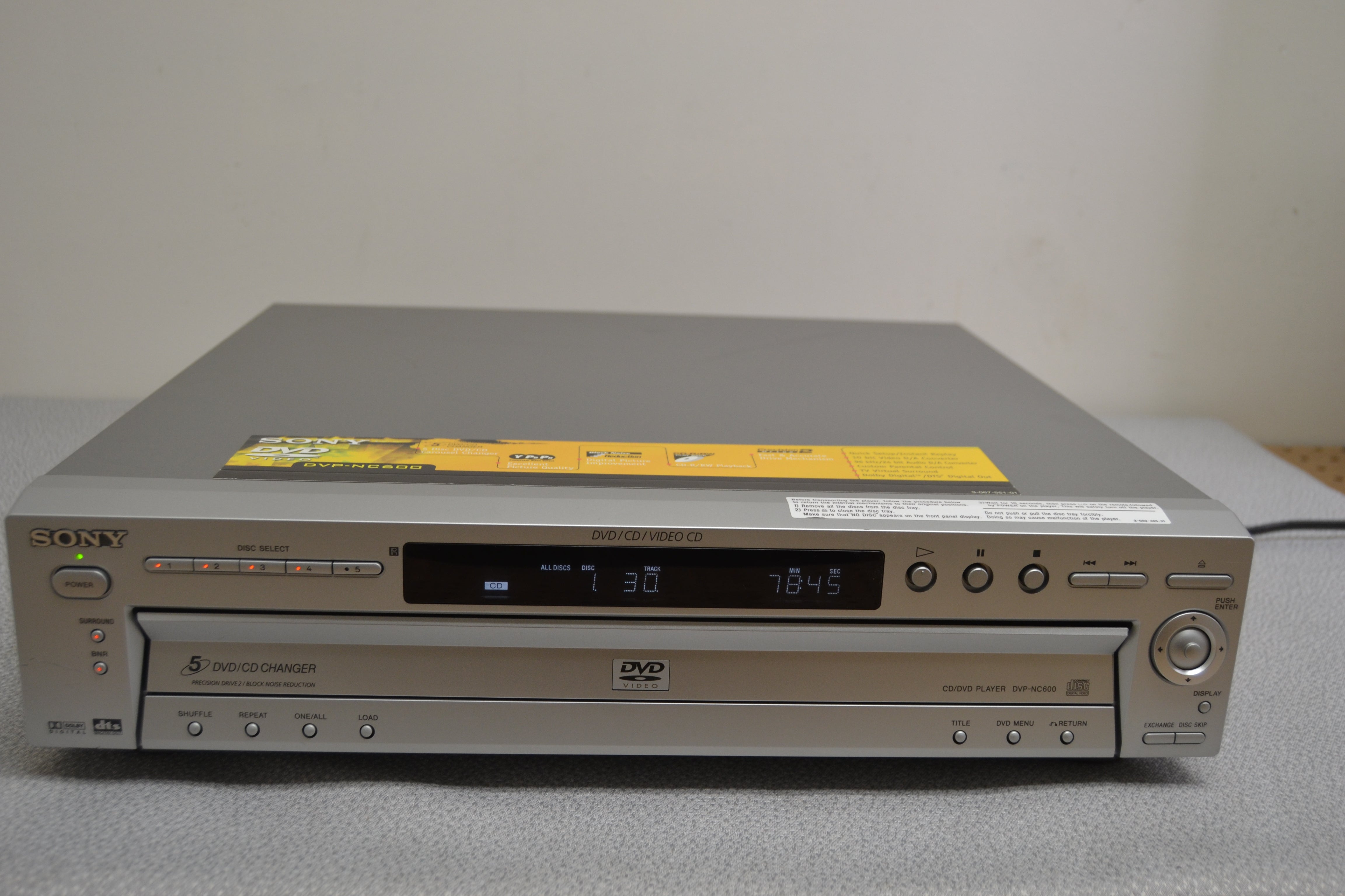 Sony DVD-NC600 DVD/CD Carousel 5 Discs