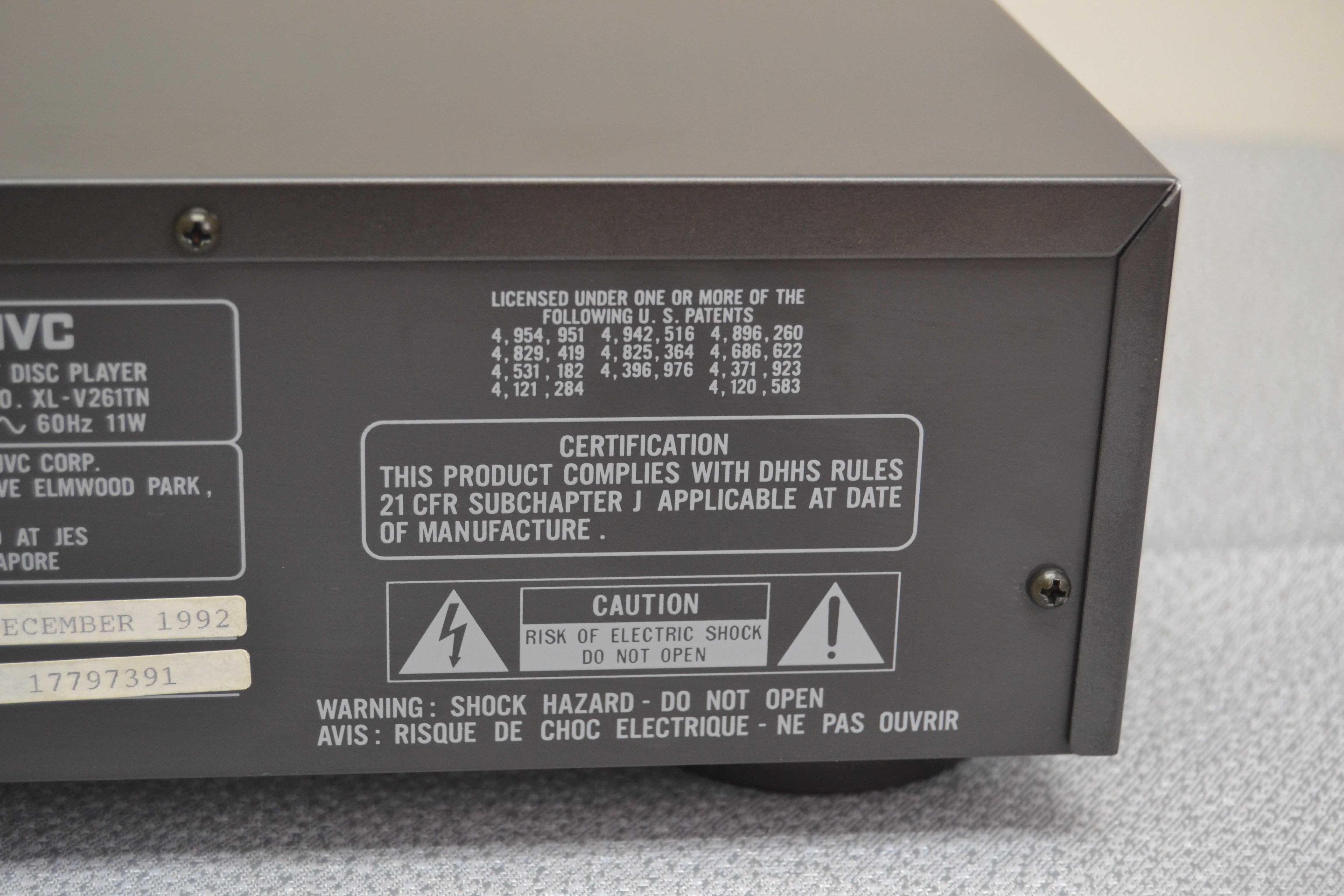 JVC XL-V261 Single CD Player – The Turntable Store
