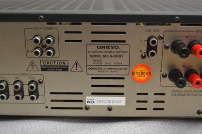 Onkyo A-8087 Integrated Stereo Amplifier * 100W RMS * 1985