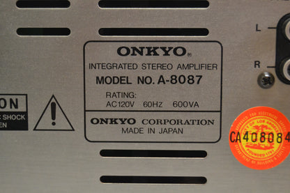 Onkyo A-8087 Integrated Stereo Amplifier * 100W RMS * 1985
