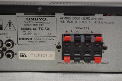 Onkyo TX-80 Stereo Receiver * 33W RMS * Fully Serviced